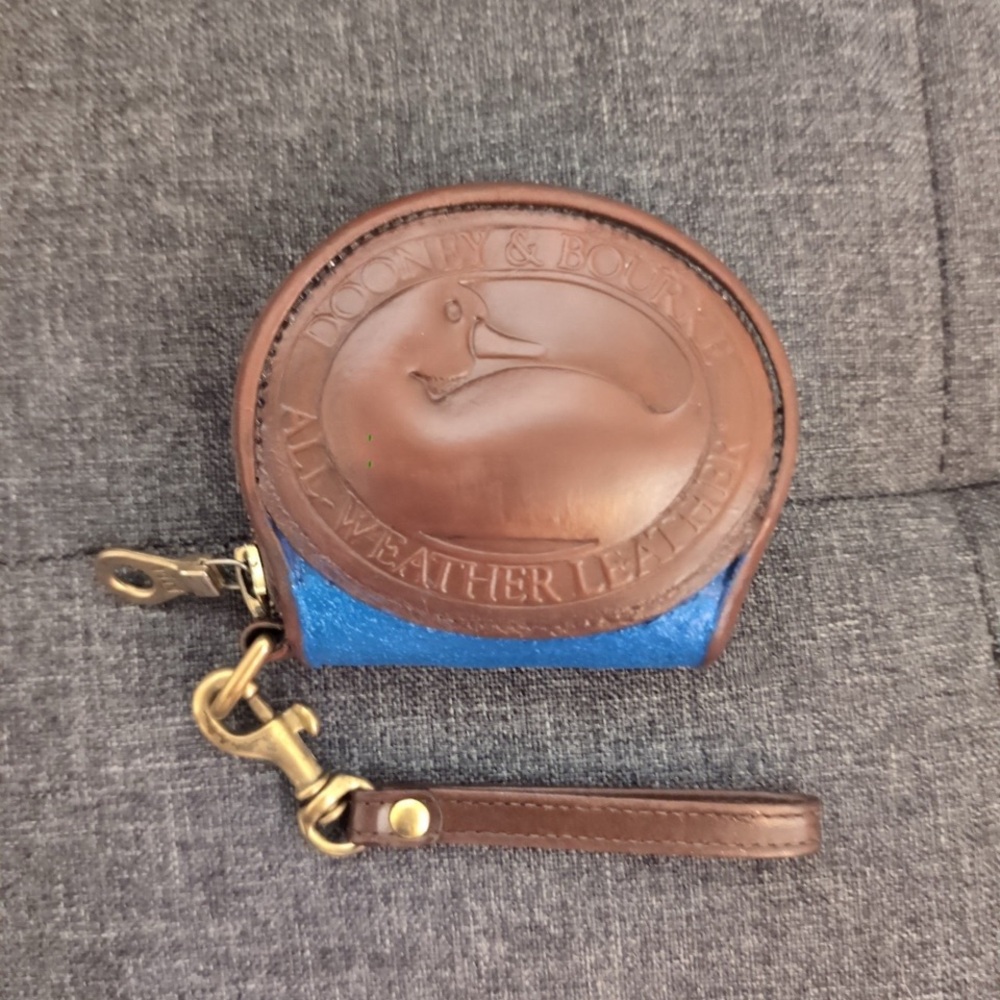 “Dooney & Bourke” Glow-in-the-Dark, Blue “All-Weather Leather Sm. Duck Wristlet”